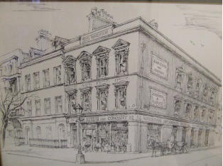 Photo of an old sketch of 54 South Mall, Cork