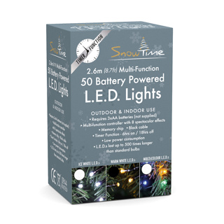 50 Battery Operated LED Warm White Xmas Lights