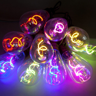 10 Party Lights with LED Filament Multi-Coloured