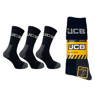 JCB Work Socks 3 Pack Black