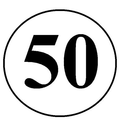 Speed Limit Sign 50 km/h - Fendt Decal