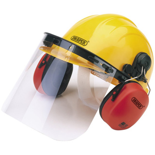 Draper Safety Helmet with Ear Muffs and Visor