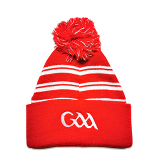 Cork GAA Scor-Mor Bobble Beanie Hat (Red/White)