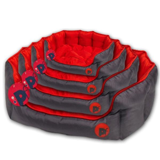 Oxford Red/Grey Oval Bed (medium)