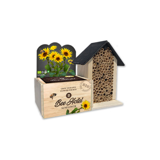 Bee Hotel with Sunflowers