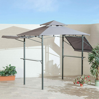BBQ Gazebo with Eaves & Side Tables