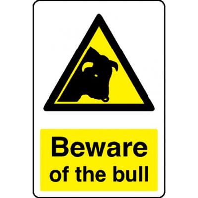 Beware Of Bull Sign Small