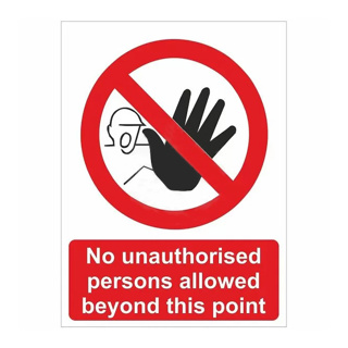 No Access For Unauthorised Persons Corriboard Sign