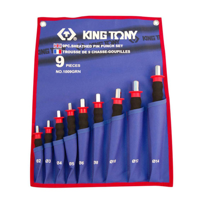 King Tony 1009GRN 9Pc.Pin Punch Set With Grip