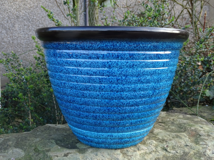 16" Newton Planter with Tray (misty blue)