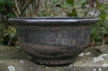 40cm Aegean Glazed Bowl - Charcoal