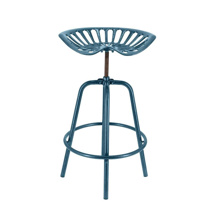 Retro Style Blue Metal Tractor Chair - Barstool