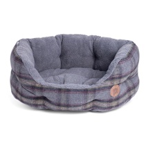 Grey Tweed Oval Bed (medium)