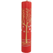 Advent Tree Pillar Candle Red