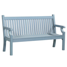 Sandwick Wood Effect 3 Seater Bench (powder blue)