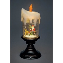 Battery Operated LED Water Candlestick with Santa