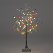Warm White LED Red Berry Twig Tree (90cm)