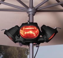 Parasol Mounted Electric Heater (4 Heat Sources)