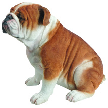 Large Sitting Bulldog Resin Ornament