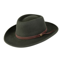 Hoggs Perth Crushable Felt Hat, Olive, V. Sizes
