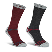 Hoggs Field & Outdoor Coolmax Socks, Burgundy/Grey