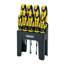 Draper Soft Grip Screwdriver Set 9pc Yellow & Case