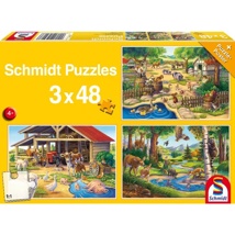 Schmidt Puzzle Farm Animals 3x48pcs